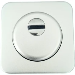 Maniglia Porta Blindata Kit Accessori Quadrato con Pomo Esterno Argento