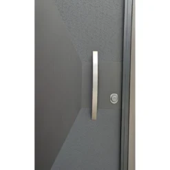 Maniglione Curvo 60cm Argento Piatto Mezzaluna per Porta Blindata da Ingresso