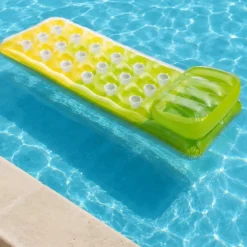 Materassino Gonfiabile Verde Giallo 188x71 cm con Cuscino Piscina Mare