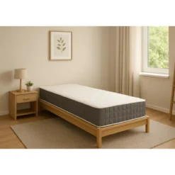 Materasso Singolo 90x190x25 cm Sfoderabile Memory Foam Grigio