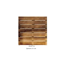Mattonelle 50x50 35 mm Legno Pino Pavimento Pavimentazione per Esterno Giardino