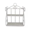Mensola 2 Ripiani Verniciato Bianco in Metallo Antico 42x22x65 h