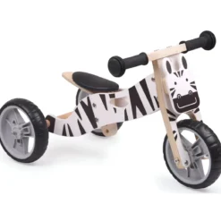 Minibike 2 in 1 Zebra in Legno per Bambini 18–36 Mesi Bici Equilibrio