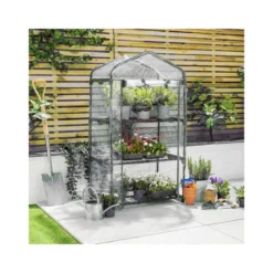 Mini Serra in Acciaio per Piante Copertura in PVC da Giardino o Balcone