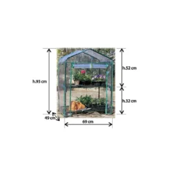 Mini Serra per Piante 2 Ripiani Copertura in PVC da Giardino Balcone Terrazzo