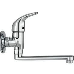 Miscelatore Lavello a Muro Monocomando Ottone Cromato Cartuccia 40 mm