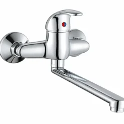 Miscelatore Lavello a Muro Monocomando Ottone Cromato Cartuccia 40 mm