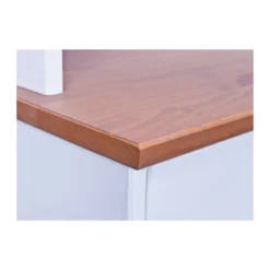 Mobile a 3 Ante 3 Cassetti Bianca Credenza Alta con Vetrina da Soggiorno Cucina