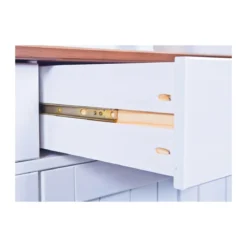 Mobile a 3 Ante 3 Cassetti Bianca Credenza Alta con Vetrina da Soggiorno Cucina