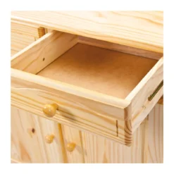 Mobile Alto Credenza Vetrina 2 Ante 2 Cassetti Pino da Soggiorno Cucina Rustico