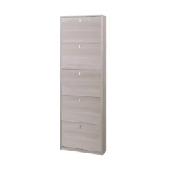 Mobile Alto Scarpiera 5 Ante Ribalta Olmo in Legno Porta Scarpe Salvaspazio Slim