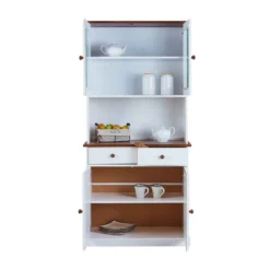 Mobile 2 Ante con Cassetti Bianca Credenza Alta Vetrina Ingresso Moderna Legno