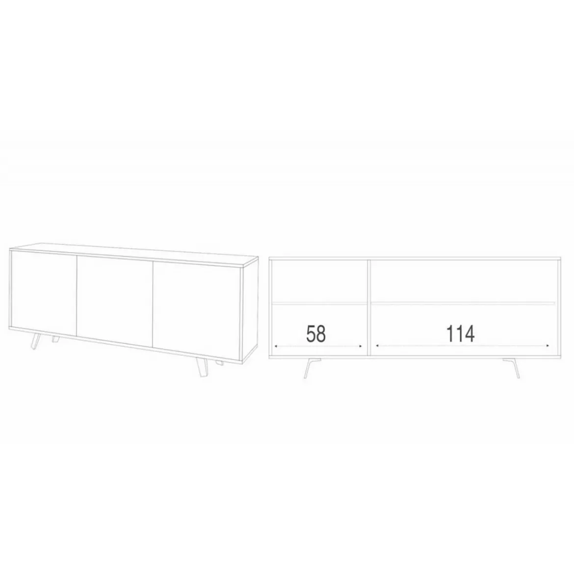 Mobile 3 Ante Nero Marmo Contenitore Buffet Armadio Soggiorno Credenza