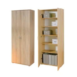 Mobile 2 Ante Rovere con Ripiani Scarpiera Armadio Ufficio Multiuso Camera Letto