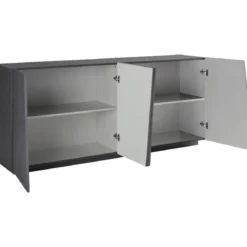 Mobile Ardesia 200 cm Basso con 4 Ante Credenza Moderna per Soggiorno