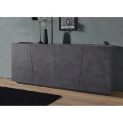 Mobile Ardesia 200 cm Basso con 4 Ante Credenza Moderna per Soggiorno