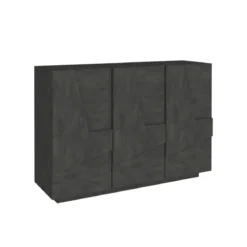 Mobile Ardesia con 3 Ante Credenza Moderna per Soggiorno 120 cm Basso