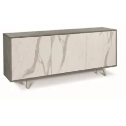 Mobile Armadio 3 Ante Grigio Cemento Marmo Contenitore Soggiorno Credenza