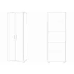 Mobile Armadio in Legno 2 Ante 200 Noce Bianco Multiuso Ufficio Camera