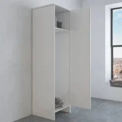 Mobile Bagno a Colonna in PVC Bianco 46,5x49x182 cm Lavanderia