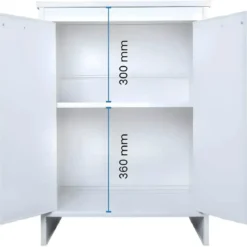 Mobile Bagno 60x50x85 cm PVC 2 Ante Bianco Lavanderia