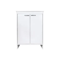 Mobile Bagno 60x50x85 cm PVC 2 Ante Bianco Lavanderia