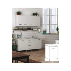 Mobile Base per Cucina Componibile Dispensa in Legno Bianco 40 cm Larghezza