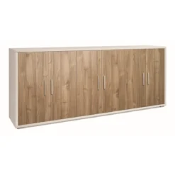 Mobile Basso Armadio 6 Ante 200 TV Moderno Credenza Bianco Noce Legno
