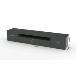 Mobile Basso Moderno Porta TV Antracite Salone con 2 Ante Ribalta Credenza