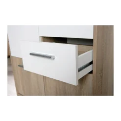 Mobile Bianco Rovere 3 Ante 2 Cassetti Credenza Buffet Moderna Dispensa Salotto