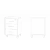 Mobile Cassettiera Ruote Noce Nero 3 Cassetti con Chiave Ufficio Legno