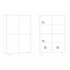 Mobile Cemento Bianco Credenza 4 Ante Armadio Ripiani Soggiorno Ingresso