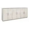 Mobile Cemento Bianco TV Moderno 6 Ante Armadio Credenza 200 cm Legno