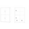 Mobile 160 cm Armadio Bianco Nero Credenza 4 Ante con Ripiani Soggiorno