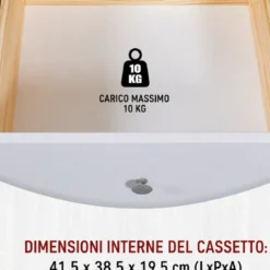 Mobile Contenitore Bianco 2 Ante 2 Cassetti Armadio Camera da Letto