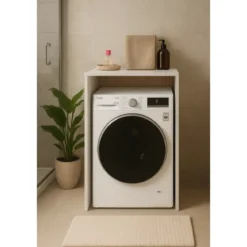 Mobile copri lavatrice Asciugatrice in Legno Bianco Mobiletto Lavanderia