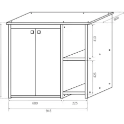 Mobile Copri Lavatrice Asciugatrice in Resina Pvc con Ripiani Lavanderia