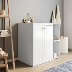 Mobile Copri Lavatrice Asciugatrice in Resina Pvc con Ripiani Lavanderia