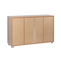 Mobile Credenza 2 Ante 4 Cassetti Grigio Cemento Beton Madia Contenitore Salotto