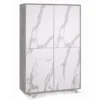 Mobile Credenza 4 Ante Cemento Marmo Madia Buffet Armadio Dispensa Piattaia