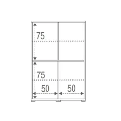 Mobile Credenza 4 Ante Ossido Bianco Buffet con Ripiani da Ufficio Soggiorno