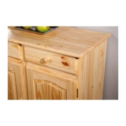 Mobile Credenza Pino 3 Ante Cassetti Buffet Dispensa Soggiorno Cucina Rustico