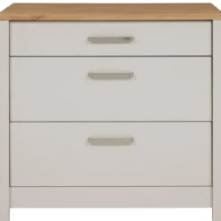 Mobile Cucina Base per Piano Cottura Beige Rovere con 3 Cassetti