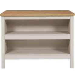 Mobile da Cucina Beige Rovere Tavolo Bar Isola 2 Ripiani Removibili