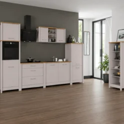 Mobile da Cucina per Lavello Lavastoviglie Modulare Beige Rovere 2 Ante