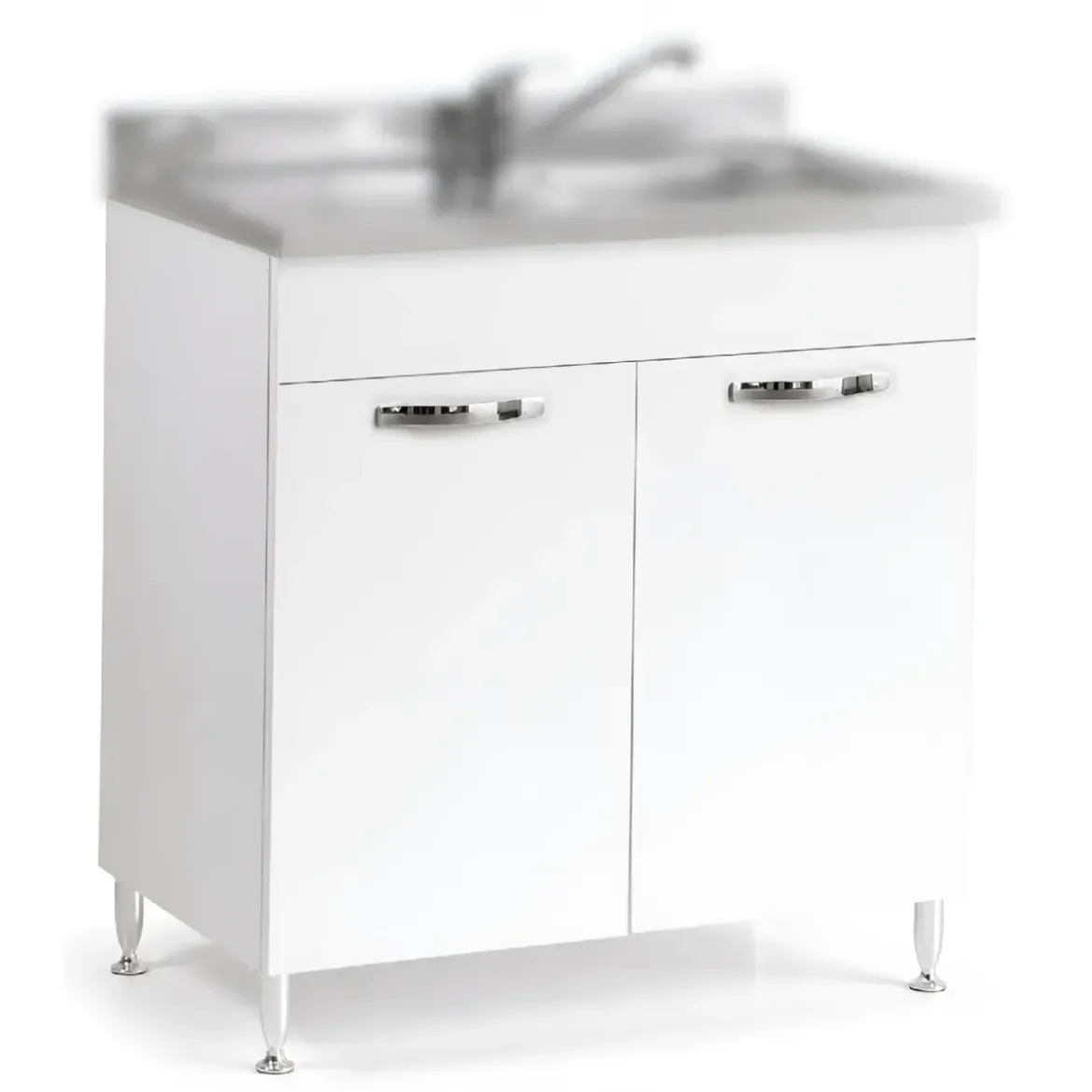 Mobile da cucina Sotto Lavello 2 Ante 80 cm Senza Lavello in Legno Bianco Basso