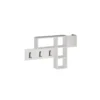 Mobile da Ingresso a Muro Ganci Appendiabiti Ripiani Parete in Legno Bianco