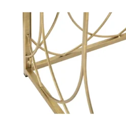 Mobile da Ingresso in Metallo Oro 96,5x41x78 cm Moderno Geometrico