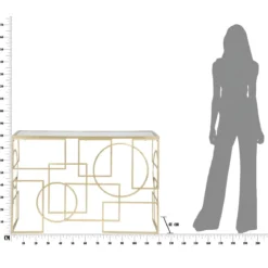 Mobile da Ingresso Metallo Oro Vetro Specchiato 120x41x81 cm Moderno