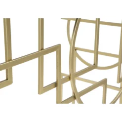 Mobile da Ingresso Metallo Oro Vetro Specchiato 120x41x81 cm Moderno